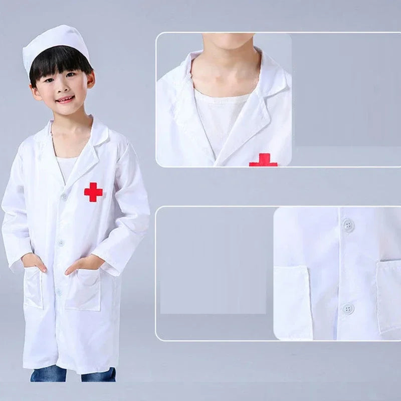 Children Doctors Nurses Kindergartens Professional Practitioners Role Dressing Performance Costume White Coat Festival Costumes
