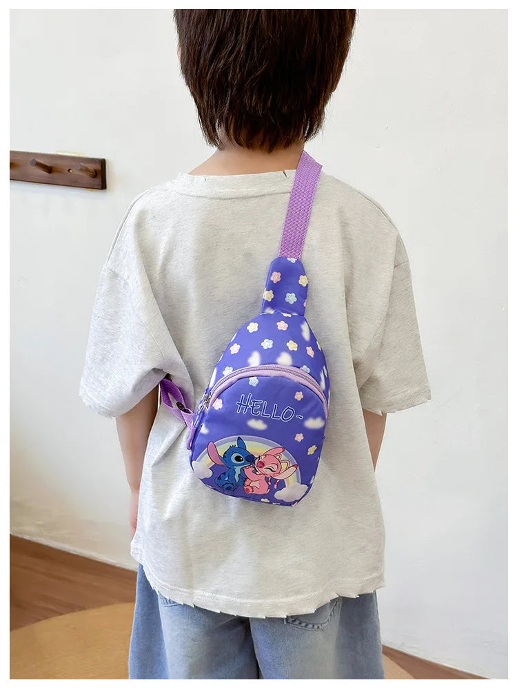 Stitch Anime Shoulder Bags Kawaii Fashion Chest Bag Travel Satchel Casual Portable Totes Backpacks Birthday Gifts For Boys Girls