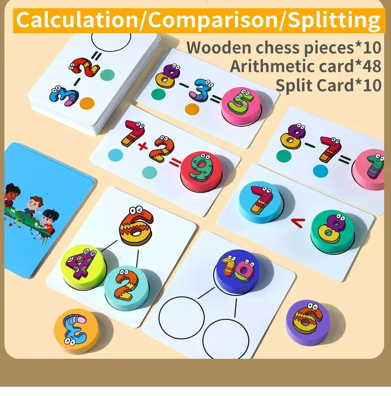 Kids learning 1-10 Numbers Counting Toy, Digital operation card, Digital Math Match Game Toys, Halloween/Christmas