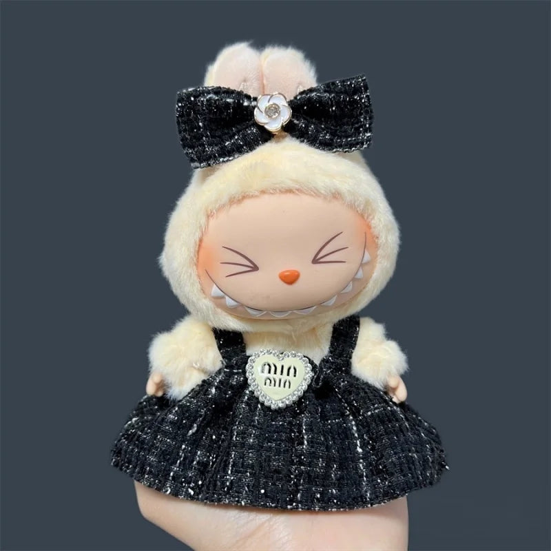 For 17cm Labubu Plush Doll Skirt- Adorable Skirt Set for DIY Clothes Accessories Gift