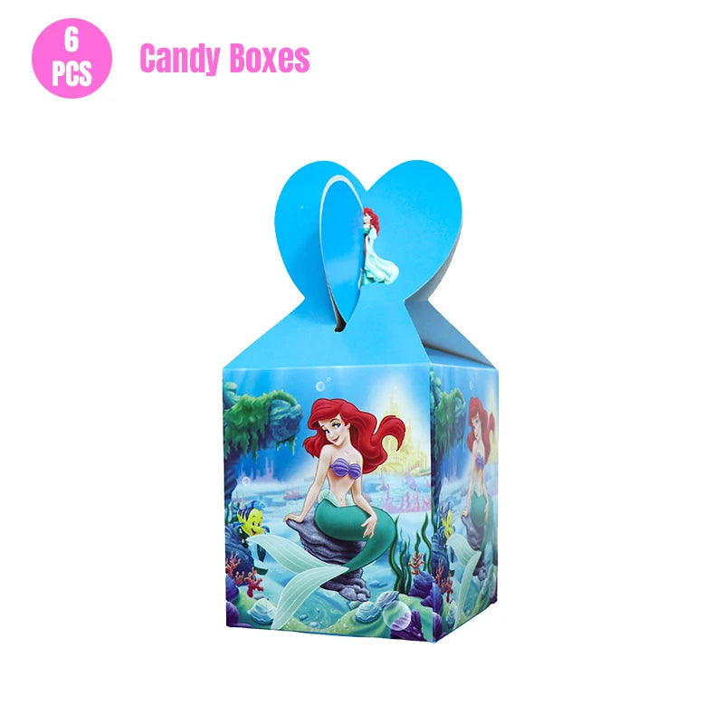 Mermaid Ariel Princess Birthday Party Decorations Disposable Tableware Plate Straw Cup Balloons Baby Shower Party Supplies
