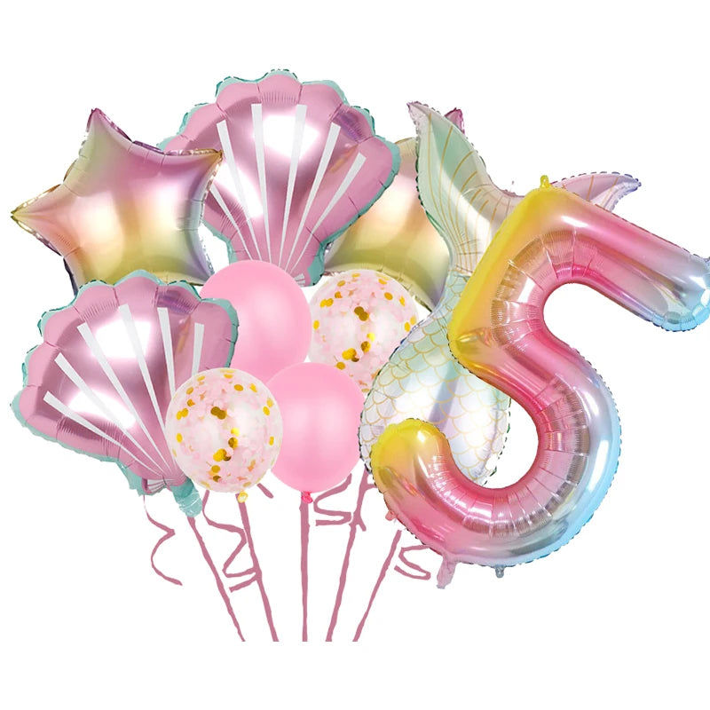 Mermaid Princes Birthday Party Decorations Disposable Tableware Gif Bag Foil Balloon Backdrop Decor Baby Shower Party Supplies