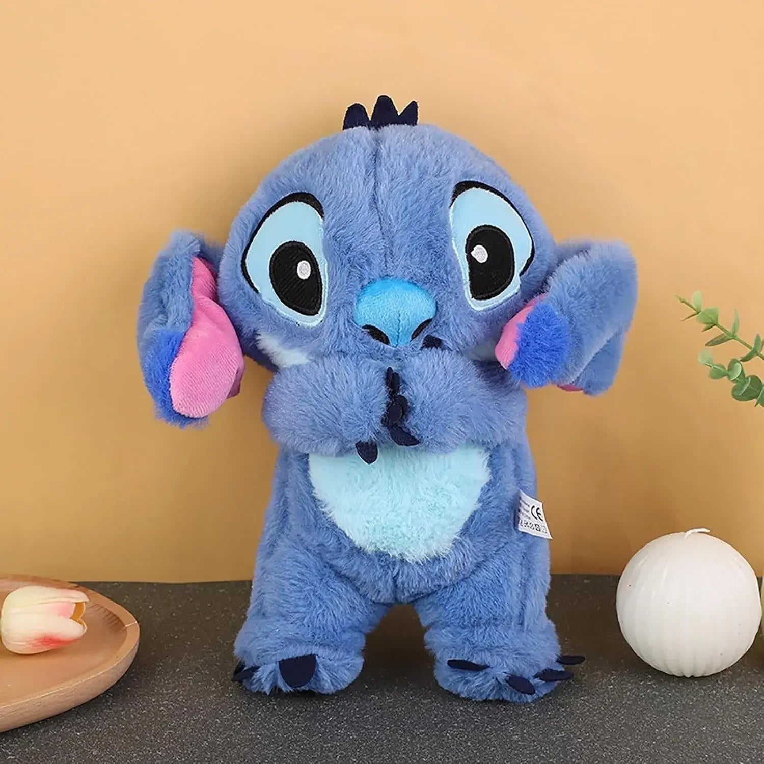 New 30cm Plush Breathing Stitch Doll Soothing Peluche Lilo&Stitch Kawaii Toy Anime Music Light Child Sleep Model Kid Gift