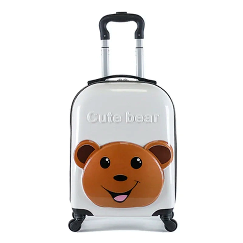 XQ kids travel suitcase 18-inch carry ons luggage trolley case for girls boys gift cabin rolling luggage spinner cute Cartoon
