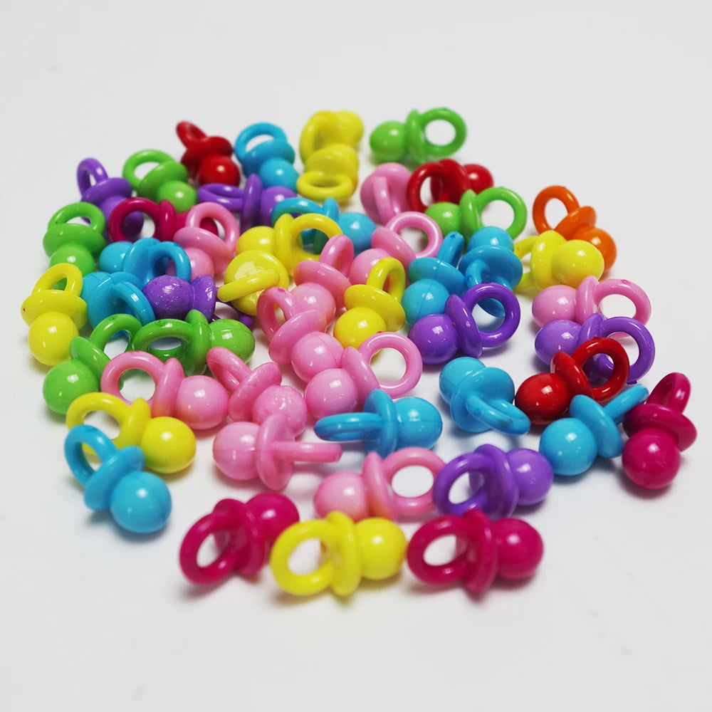 50Pcs Transparent Acrylic Mini Pacifier Baby Shower Girl Boy Birthday Holiday Party Table Decoration Supplies Game Decoration