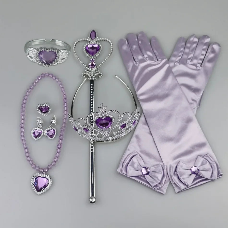 Girls Cosplay Elsa Anna Princess Crown Magic Wand Costume Headband Party Rhinestone Hair Bands For Kids Hairband Gifts Toys