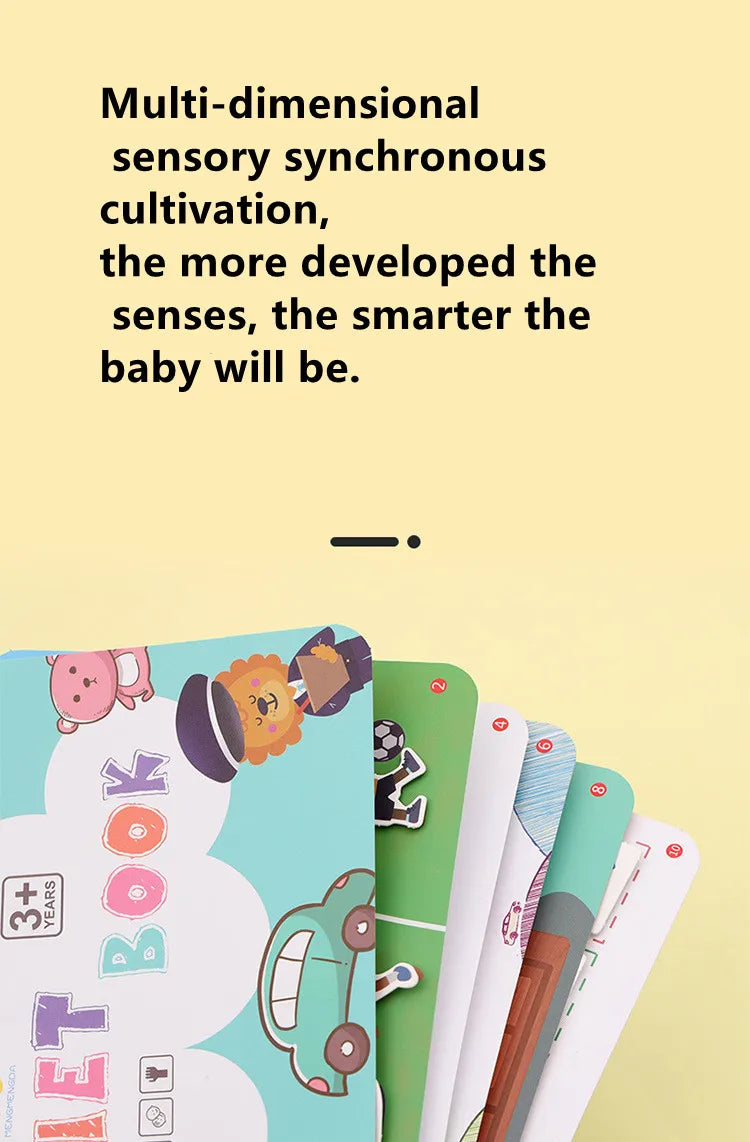 Quiet Book Educational Activity Toys Kids Repeatedly Busy Card Paste Matching Puzzle Books Cognition Baby Montessori Game
