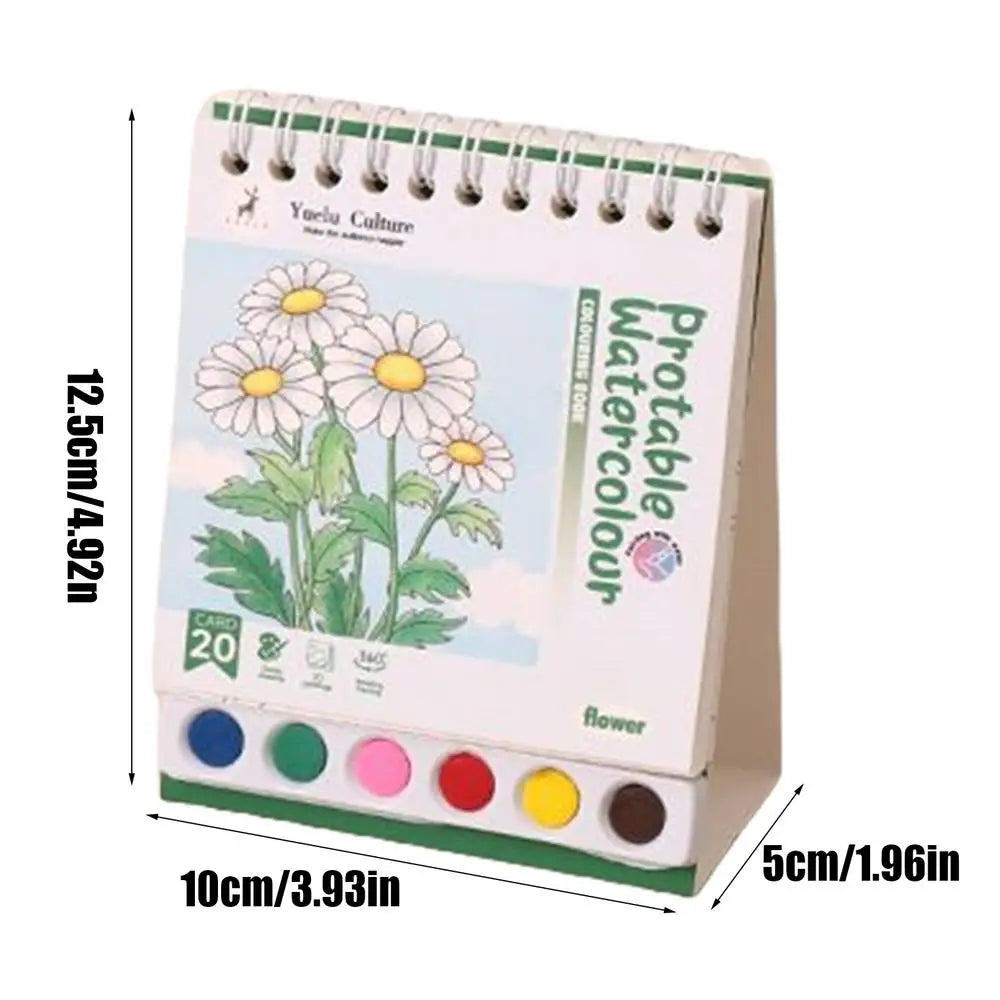 Coloring Book 20 Pages Portable Watercolor Coloring Book Kindergarten Colored Graffiti Enlightenment Note Picture Book