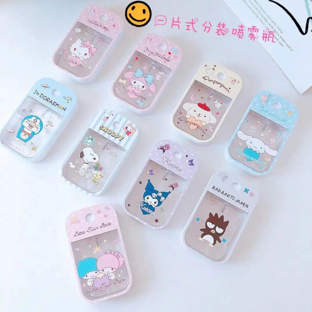 Sanrio Travel Bottle Refillable Melody Hello Kitty Spray Bottle Travel Portable Cinnamoroll Kuromi Pompompurin Bottl Girl Gifts