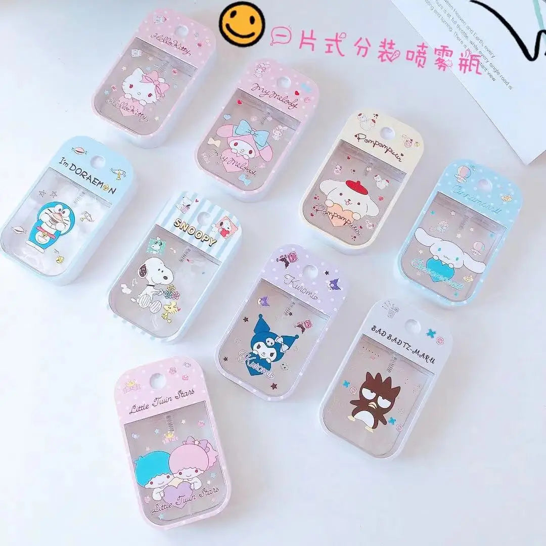 Sanrio Travel Bottle Refillable Melody Hello Kitty Spray Bottle Travel Portable Cinnamoroll Kuromi Pompompurin Bottl Girl Gifts