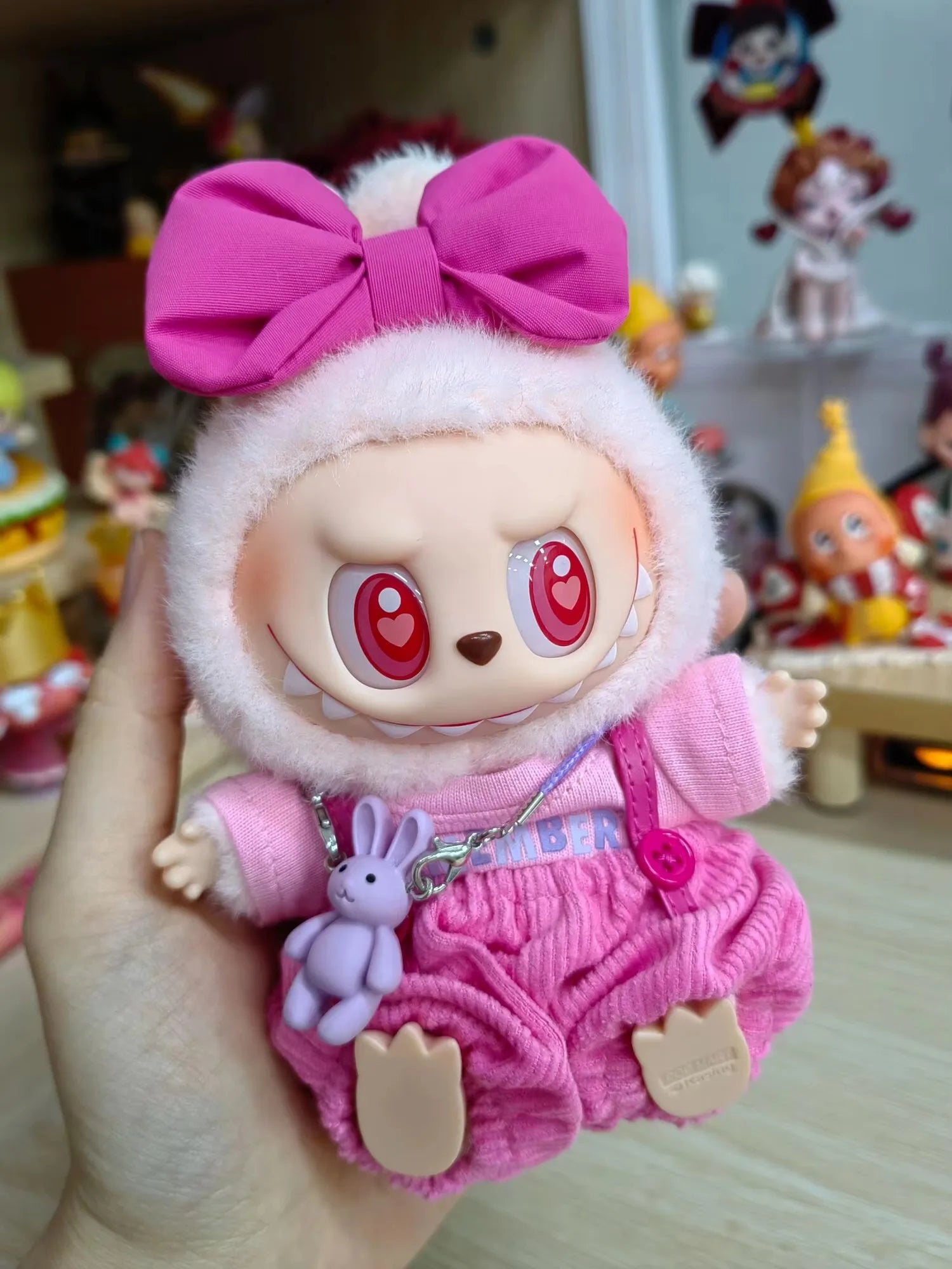 17cm labubu clothes outfit Plush doll clothes Macaron Cute Clothing DIY Kid Gift  Dog Clothes Hair accessories v1 v2 clothes