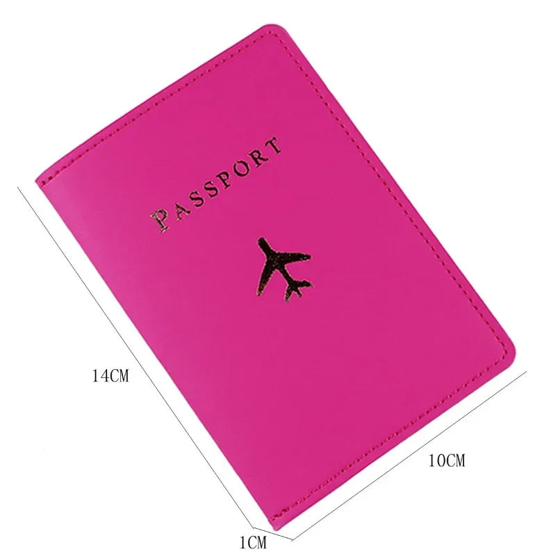 Airplane Passport Cover Women Men Travel Passport Case Pu Leather Fashion Passport Wallet Purse Girl Passport Credit Card Holder