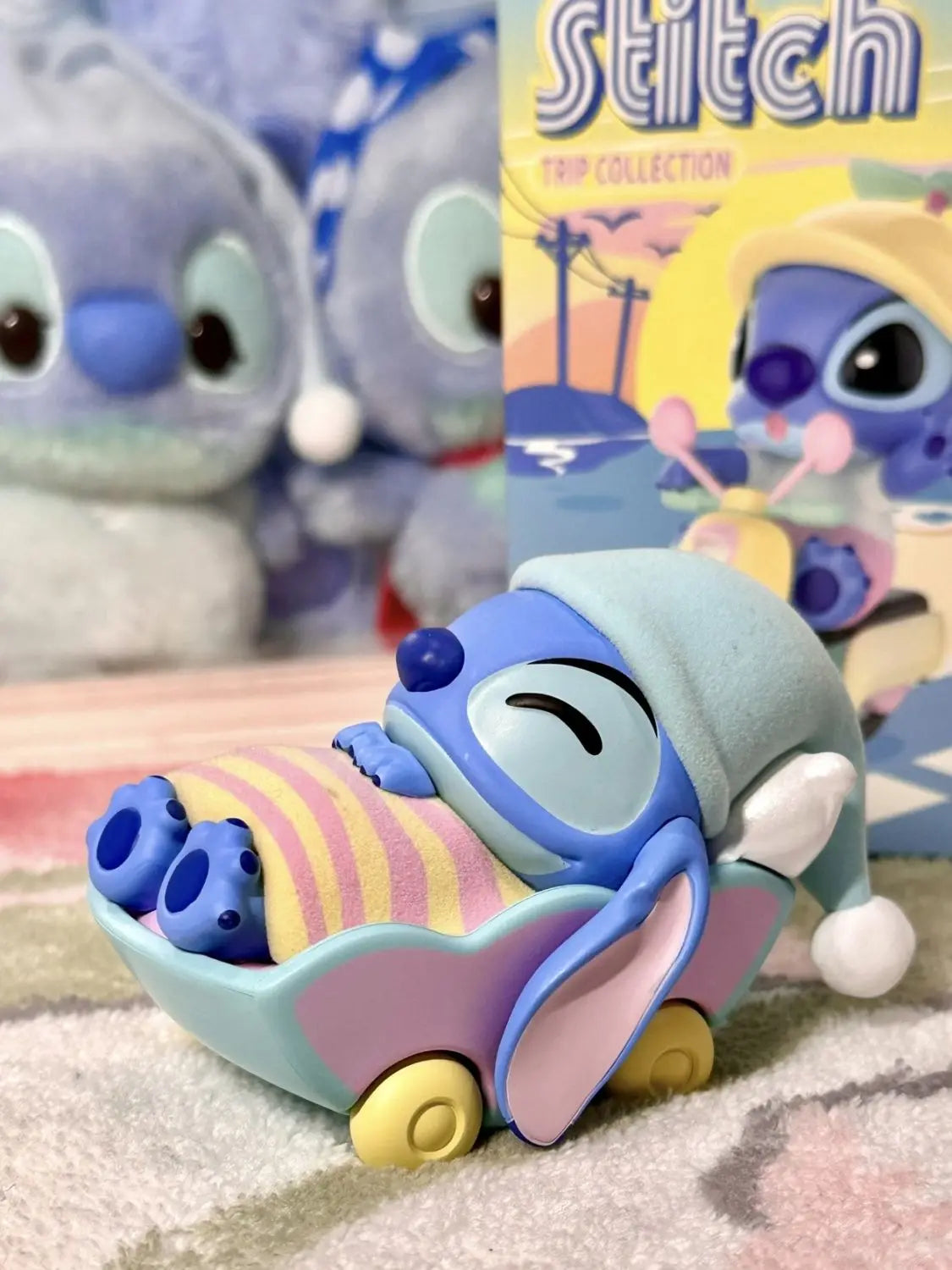 Stitch Lilo and Stitch Cartoon Cute 3D Doll Summer Beach Series Desktop Ornaments Car  Decoration Birthday  Gifts for Friends