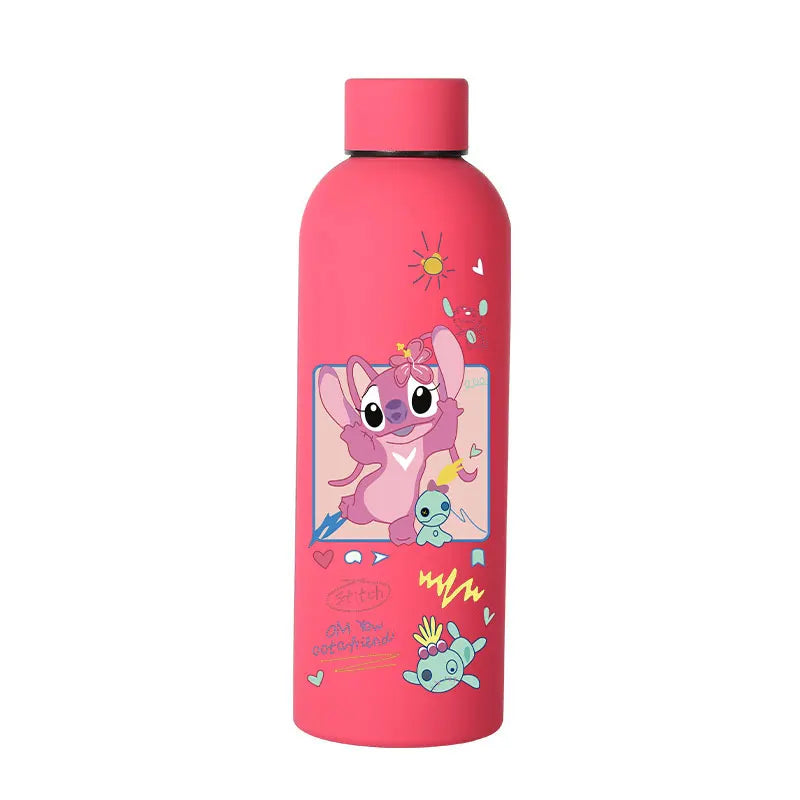 Lilo&Stitch Insulated Cup Sports Small Mouth Bottle Angel Colour Double-layer Vacuum Stainless Steel Cola Coffee Frosted Bottle