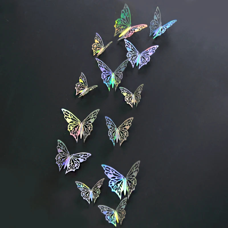 Iridescent Paper Leaf Snowflakes Garland Mermaid Birthday Tea Party Hanging Leaves Star Streamer Xmas New Year Banner Decoration