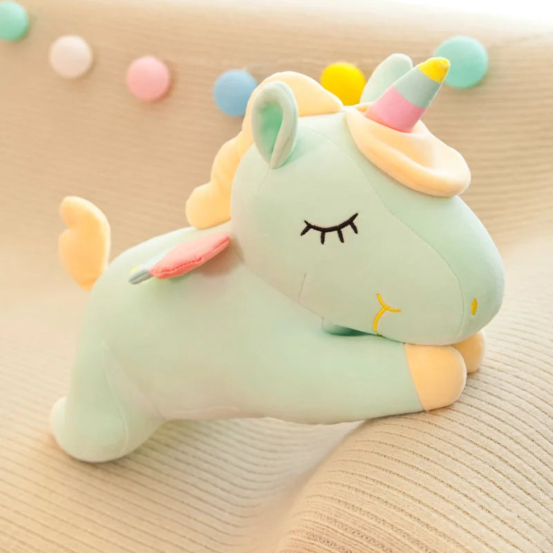 Cute Pony Plush Toy Rainbow Angel Unicorn Girl Heart Plush Doll Simulation Pony Stuffed Pillow Girlfriend Birthday Gift