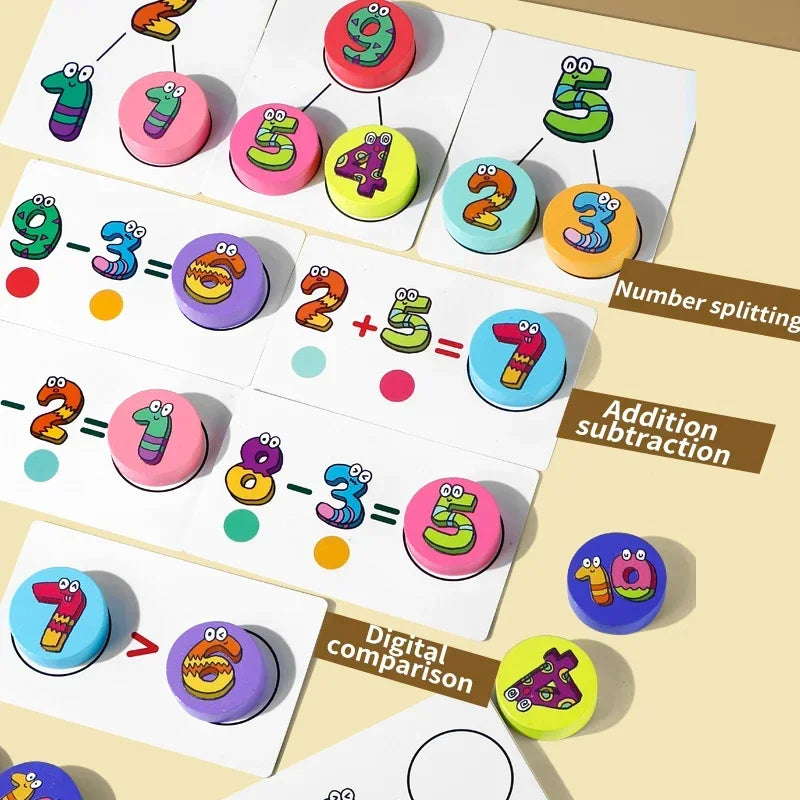 Kids learning 1-10 Numbers Counting Toy, Digital operation card, Digital Math Match Game Toys, Halloween/Christmas