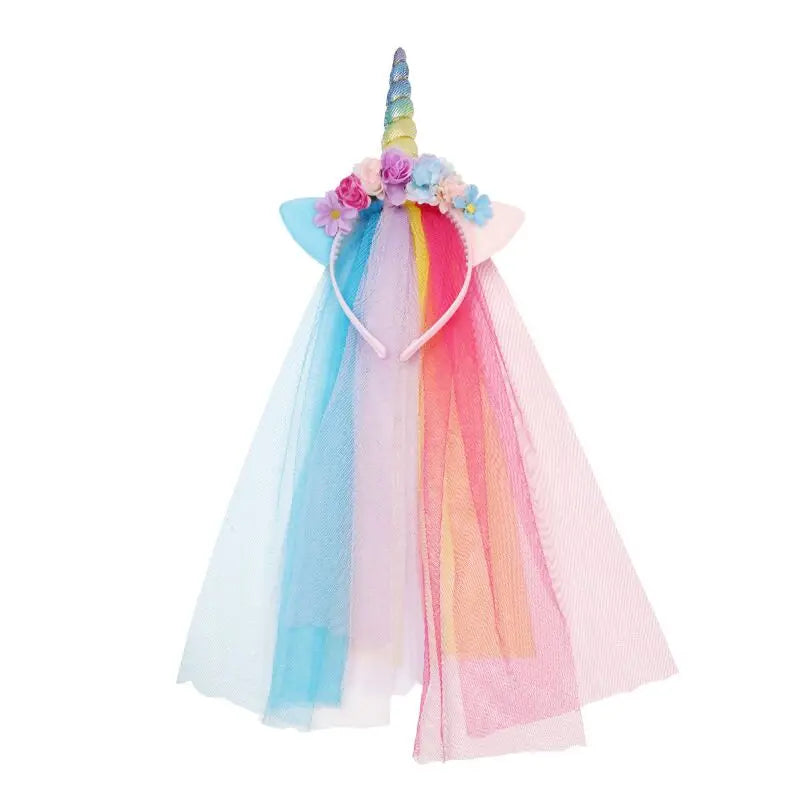 Kids Unicorn Dress for Girls Party Dresses Flower Appliques Ball Gown Little Girl Princess Costumes Summer Children Clothing