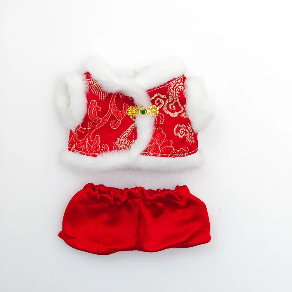 17cm Mini Plush Doll'S Clothes Outfit Accessories For Labubu V1 V2 Christmas Cookie Man Sweater Hat Clothing New Year Gift