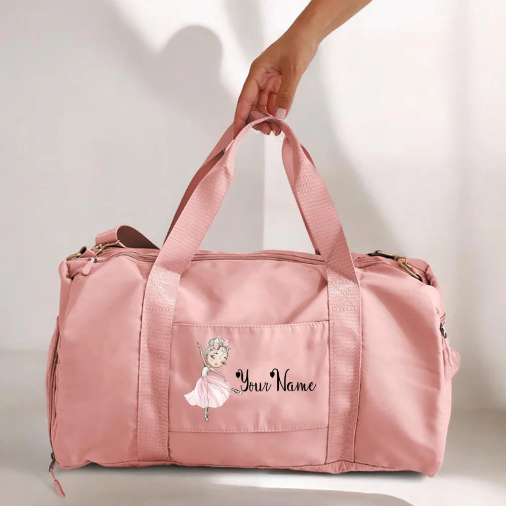 Personalized Dance Name Bags Ballerina Storage Bag Custom Girls Duffle Bag Dance Travel Luggage Bag Birthday Gift for Dancer Kid