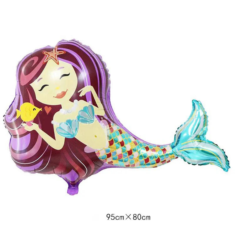 Standing Aluminum Film Smile Mermaid Balloon Children Birthday Partry Decor Supplies Lovely Surprise Toy Baby Shower Balloon