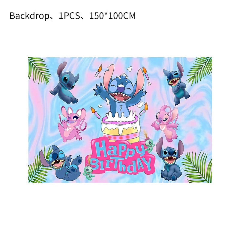 Stitch Party Supplies For Child Lilo And Stitch Birthday Party Decorations Balloons Banner Tablecloth Backdrop Tableware