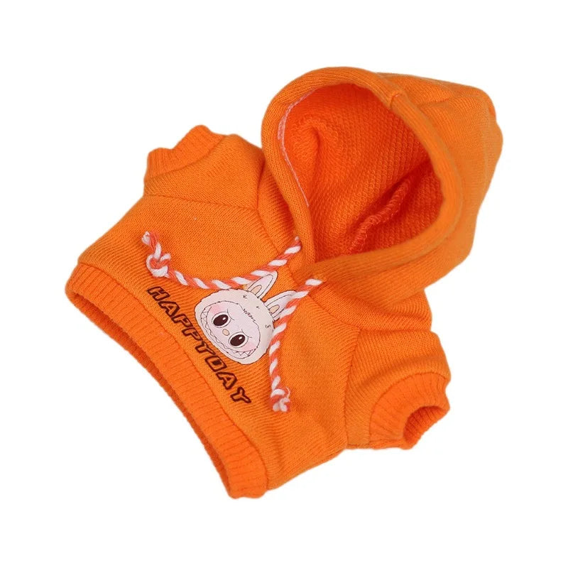 For 17cm Labubu Clothes I II Idol Dolls Accessories Sweatshirt Heart-Beating Hoodie Macaron For Labubu Doll Jeans Clothes