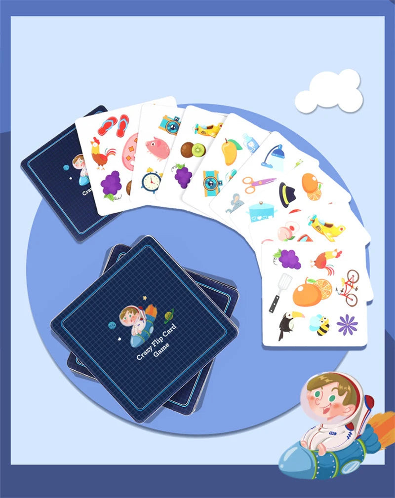 Crazy Flip Card Cognition Matching Game Reaction Brain Memory Training Interactive Table Game Kids Montessori Educational Toys