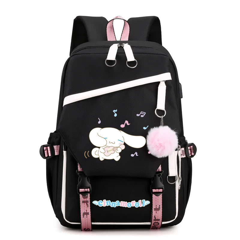 Sanrio Kuromi Cinnamoroll Backpack Teenager Student Rucksack Girl Boy Kids Anime Knapsack Women Cute Cartoon Bag Travel Mochilas