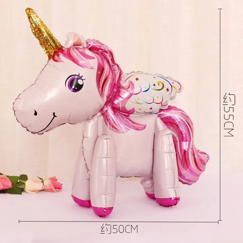 Unicorn Theme Birthday Balloons Party Decoration Rainbow Foil Number Balloon Birthday Party Decor Kids Gift Baby Shower Globos