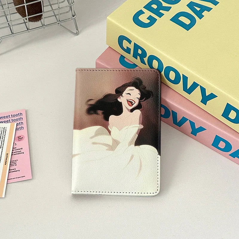 Beautiful Princess Passport Cover Passport Holder Ladies' Travel Essentials Portable Passport Wallet Girls Card Package
