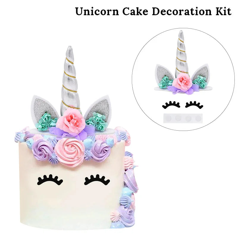Rainbow Cake Toppers Baby Shower Girl 1st Birthday Party DIY Decoration Kid Cupcake Wrapper Wedding Unicorn Theme Party Supplies