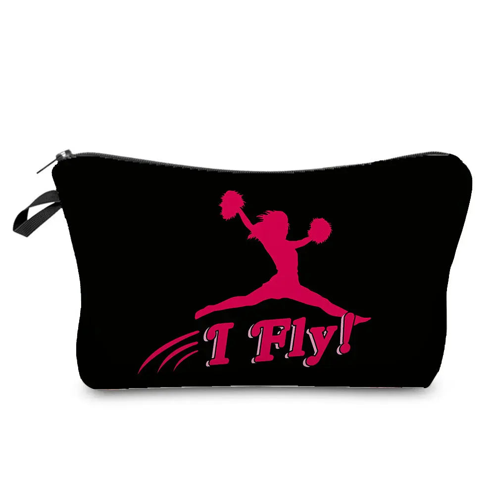 Cheerleading Girl Makeup Bag Club Gift Bag Female Portable Custom Pattern Cosmetic Bag Travel Organizer Storage Bag Toiletry Kit