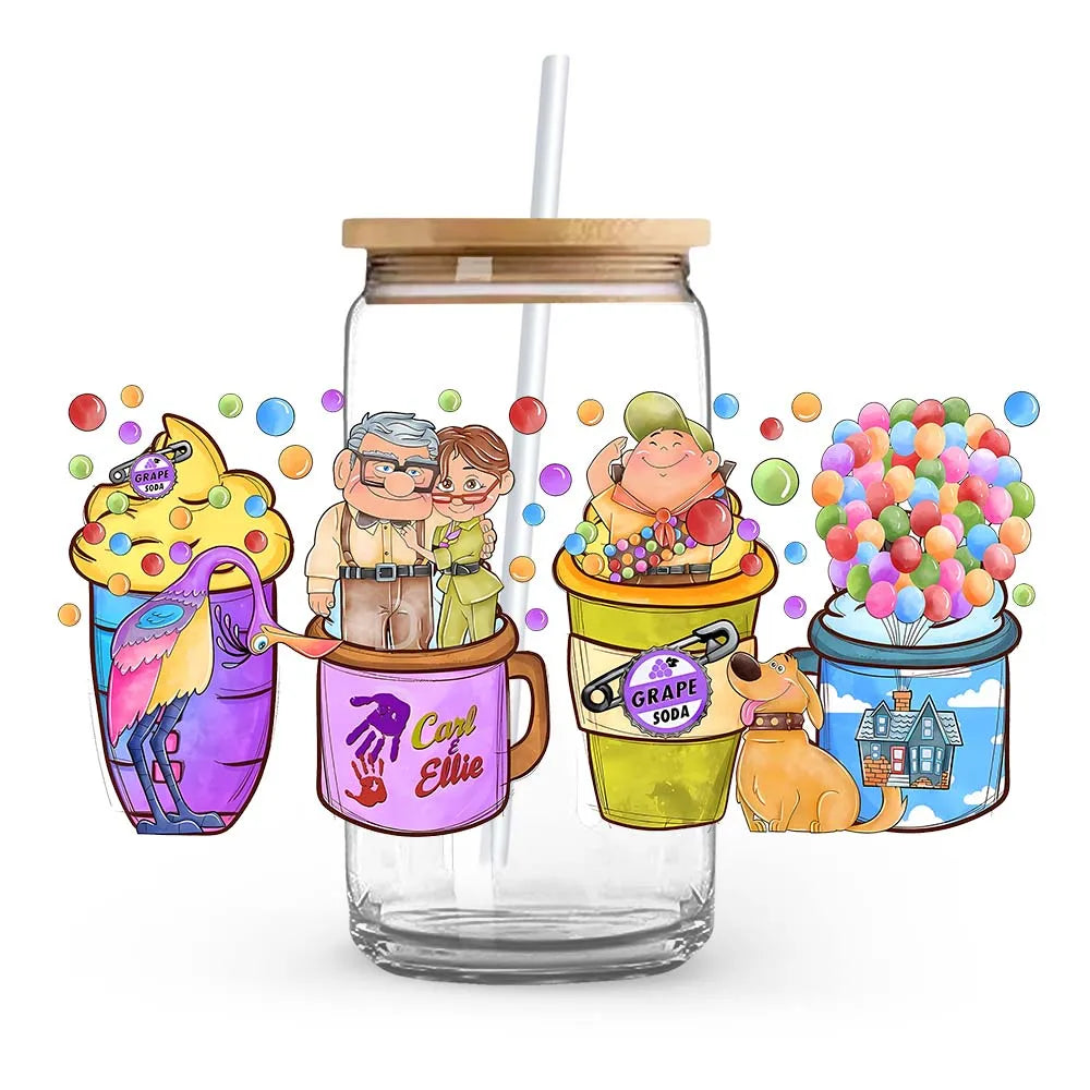 Mickey Stitch Cars Winnie the Pooh UV DTF Cup Wrap UV Self-Adhesive Cartoon Stickers Innovative Cup Embellishments