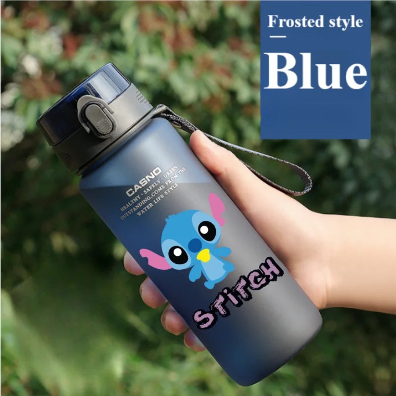 Lilo&Stitch 560/800/400ML Water Cup Children Portable Plastic Transparent Straw Stitch Outdoor Large Capacity Sport Water Bottle