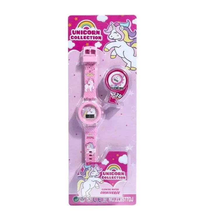 Kids Watch Luminous Color Sports Electronic Watches Children Alarm Clock Cartoon Unicorn Flash Birthday Party Girls Gift Student