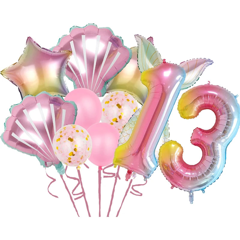 Mermaid Princes Birthday Party Decorations Disposable Tableware Gif Bag Foil Balloon Backdrop Decor Baby Shower Party Supplies