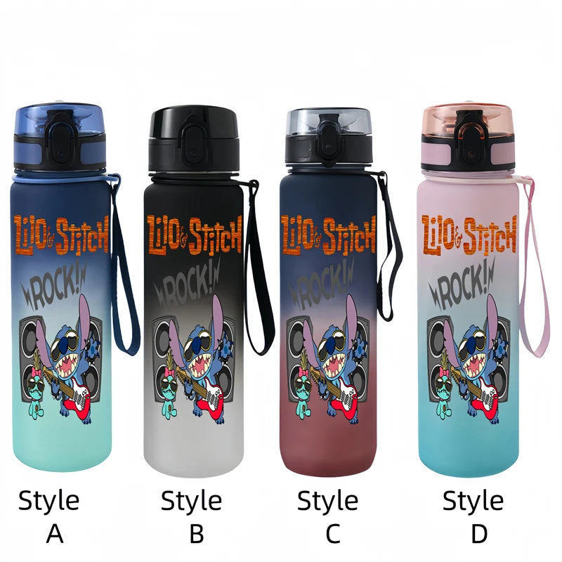 650ML Lilo & Stitch Anime Characters Water Cup Portable Children's  Outdoor Sports  Large Capacity Plastic Antidrip Water Bottle