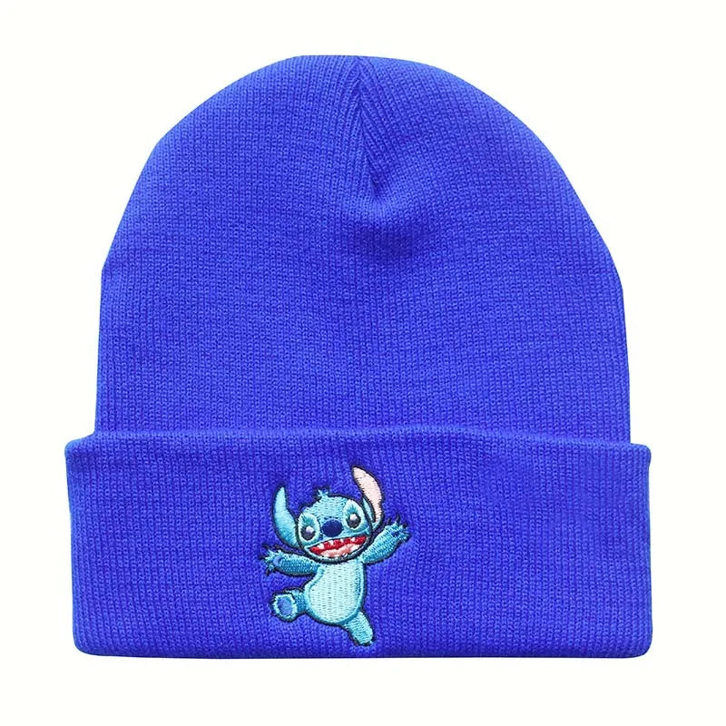 Winter Child Anime Beanies Hats Girls Boys Students Cute Cartoon Loli Stitch Knitted Keep Warm Windproof Skullies Caps Gifts