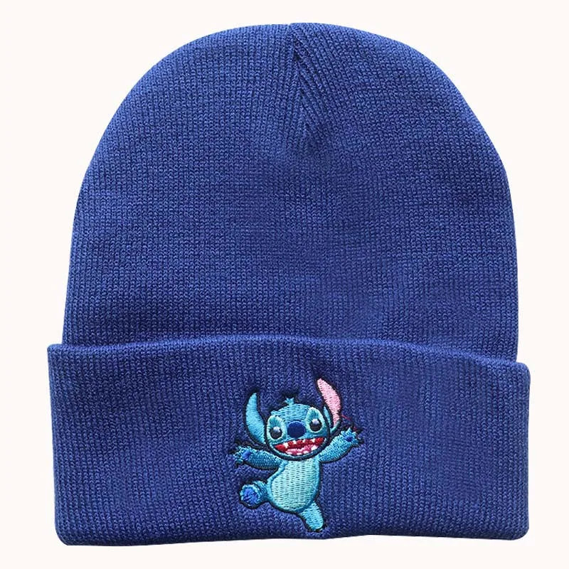 Winter Child Anime Beanies Hats Girls Boys Students Cute Cartoon Loli Stitch Knitted Keep Warm Windproof Skullies Caps Gifts