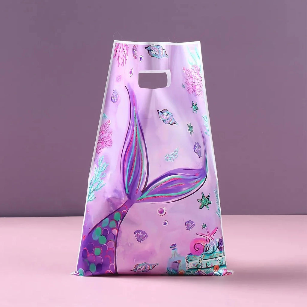 10pcs Handbag Candy Bags Little Mermaid Birthday Party Decoration Kids Gift Bag 1st Birthday Baby Shower Party Supplies