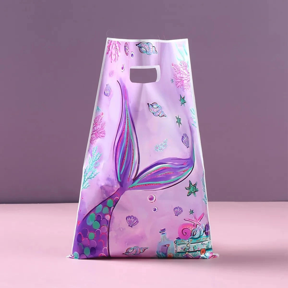 10pcs Handbag Candy Bags Little Mermaid Birthday Party Decoration Kids Gift Bag 1st Birthday Baby Shower Party Supplies
