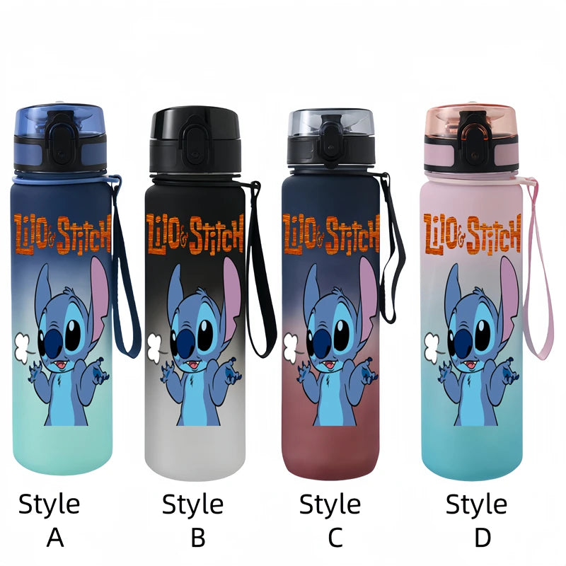 650ML Lilo & Stitch Anime Characters Water Cup Portable Children's  Outdoor Sports  Large Capacity Plastic Antidrip Water Bottle