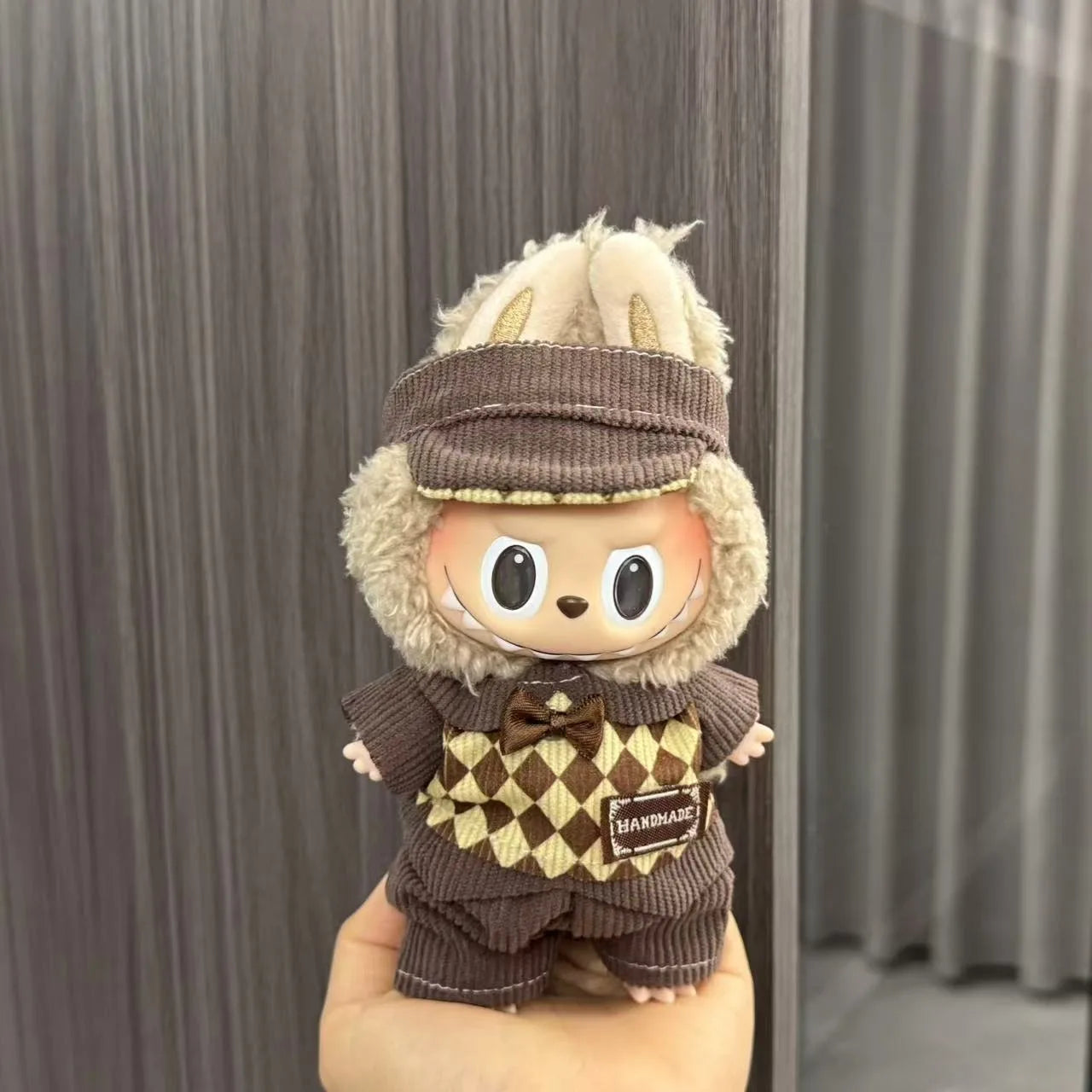 For Labubu Sitting Party Series  Classic Dress Grid Style Small Fragrance For Labubu v1 v2 Kid Gift Labubu Clothes Design style