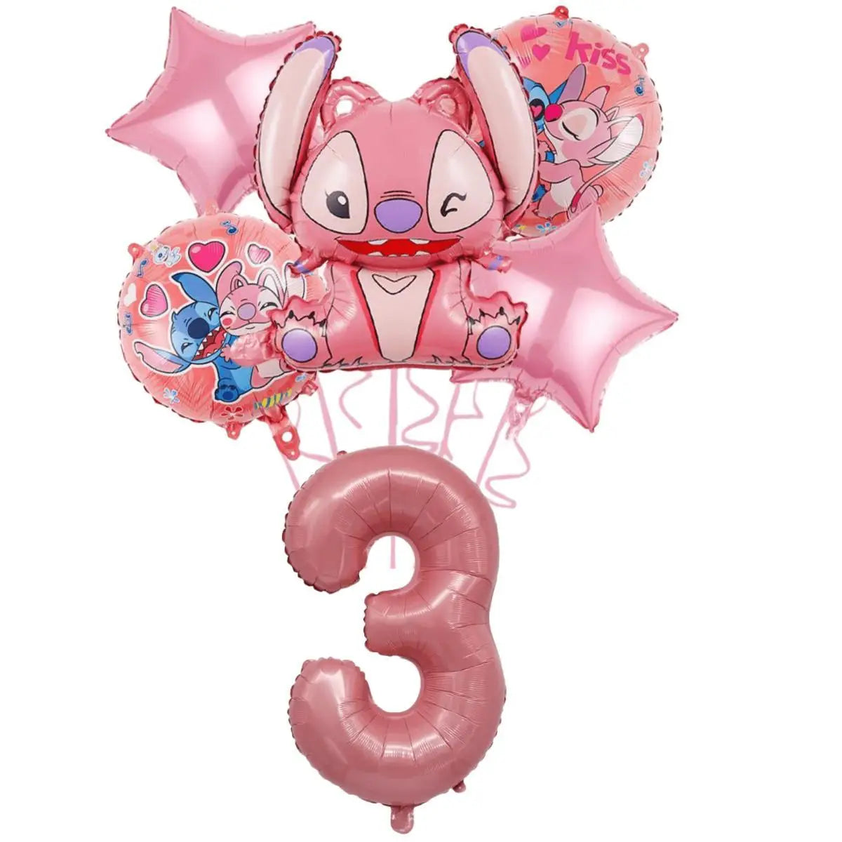 New Lilo&Stitch Birthday Party Supplies Baby Shower Girl's Favorite Digital Cartoon Balloon Set Backdrop Holiday DIY Decoration
