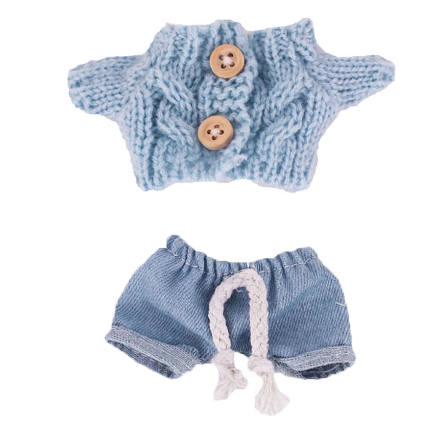 Doll Sweater Pants Shoes set For labubu Clothes 17 cm Doll Accessories,Toys For Girls,Christmas Festival Birthday Present
