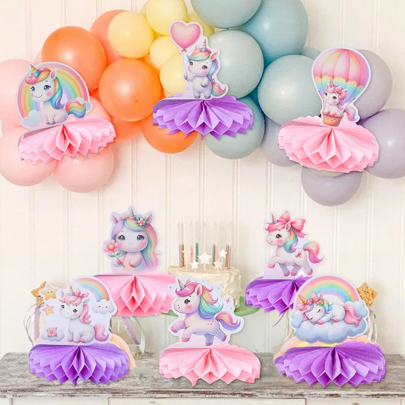 Rainbow Unicorn Disposable Tableware Happy 1st Birthday Party Decorations Kids Unicorn Theme Wedding Baby Shower Girls Supplies