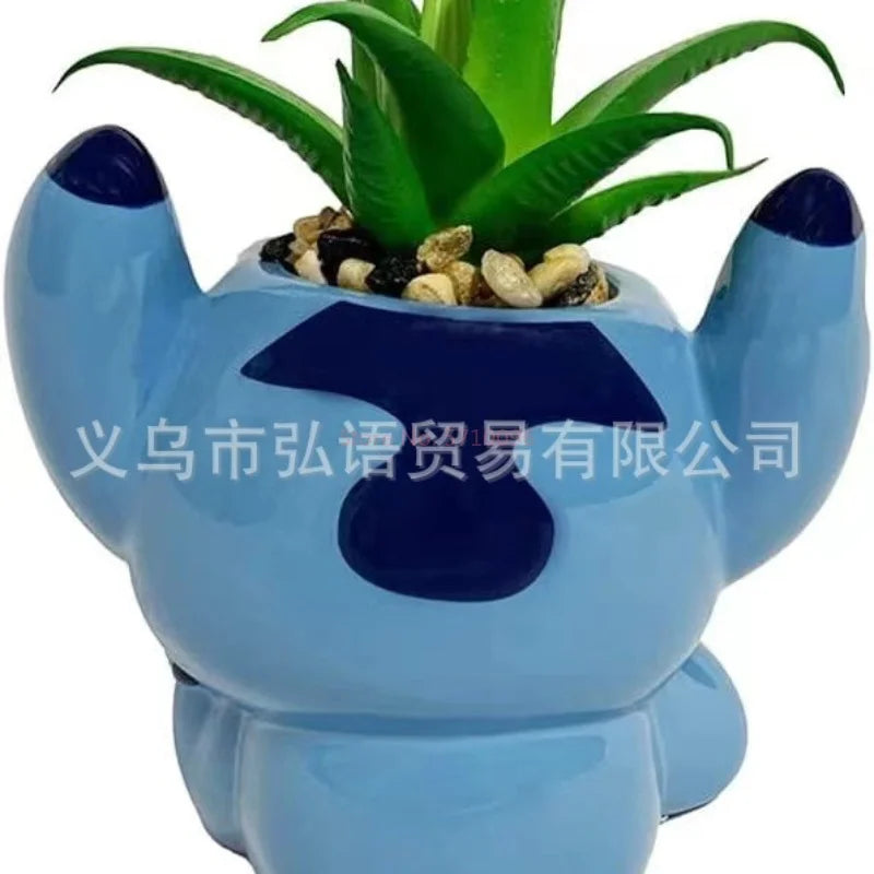 Cute Animation Stitch Succulent Flowerpot Home Desktop Courtyard Office Decoration Cute Flowerpot Decoration Potted Plant