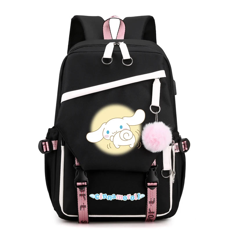Sanrio Kuromi Cinnamoroll Backpack Teenager Student Rucksack Girl Boy Kids Anime Knapsack Women Cute Cartoon Bag Travel Mochilas