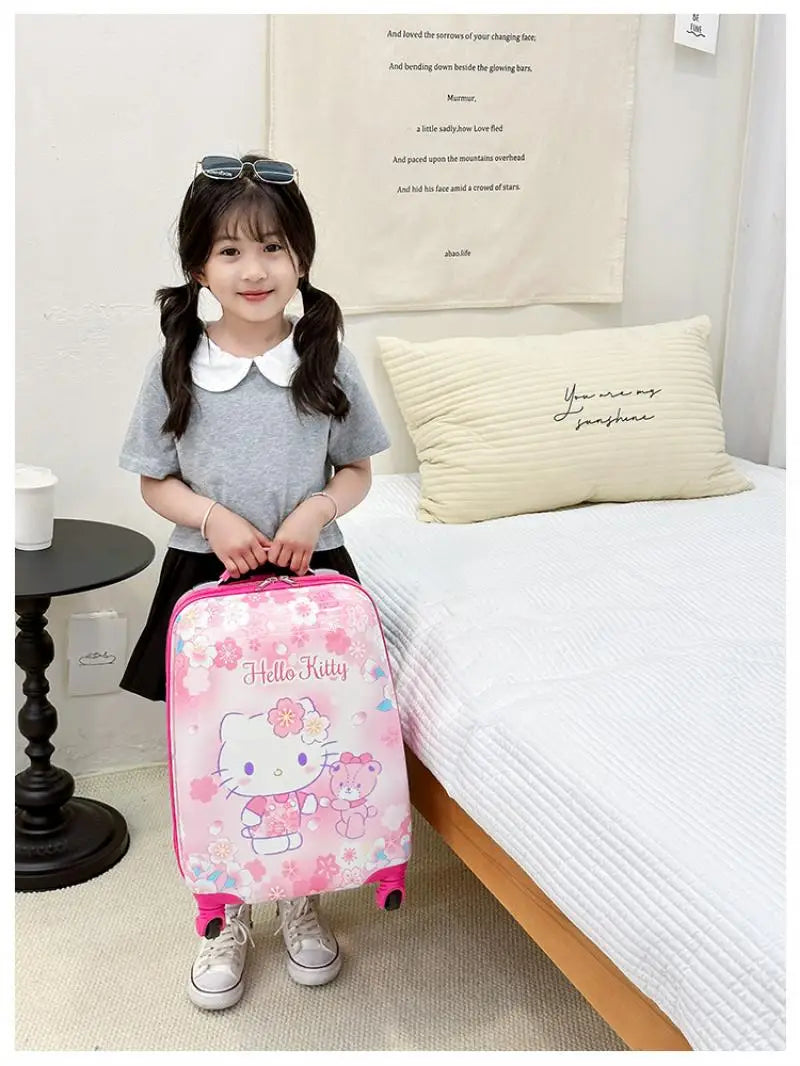 New 18-Inch Suitcase Kawaii Kuromi Kids Trolley Case Student Cartoon Luggage Girls Travel Portable Boarding Case Kids Toys Gift